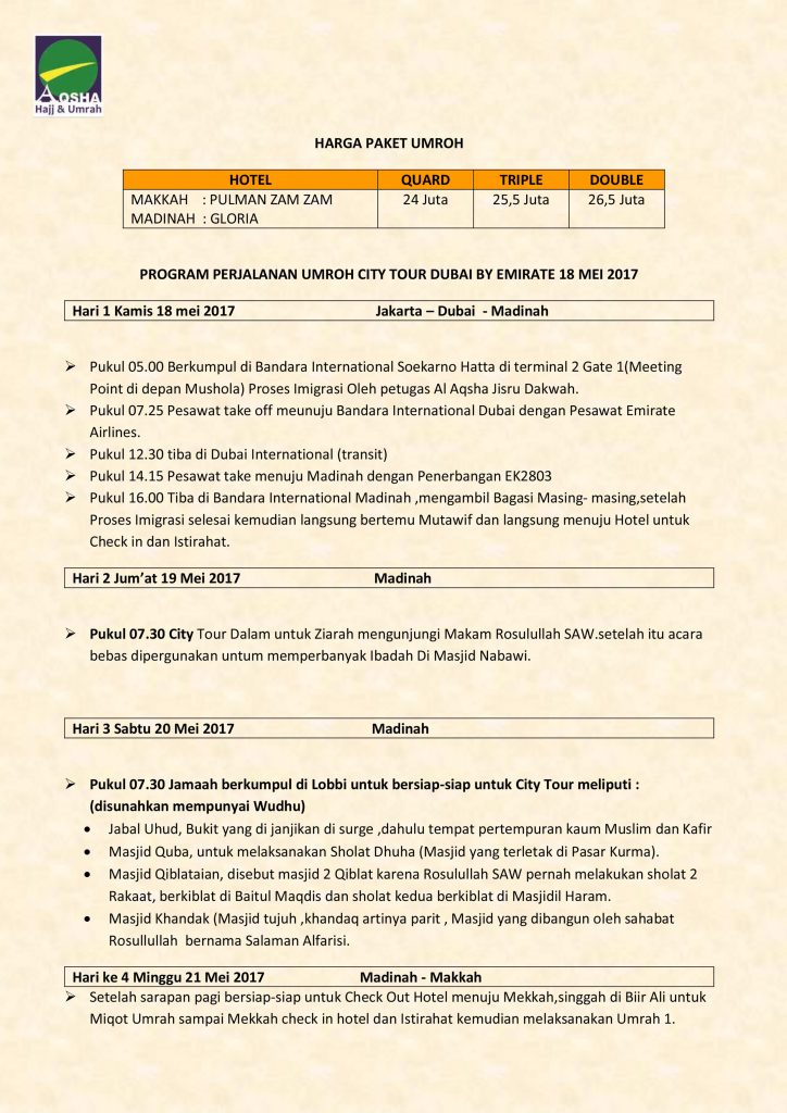 Umroh City Tour Dubai